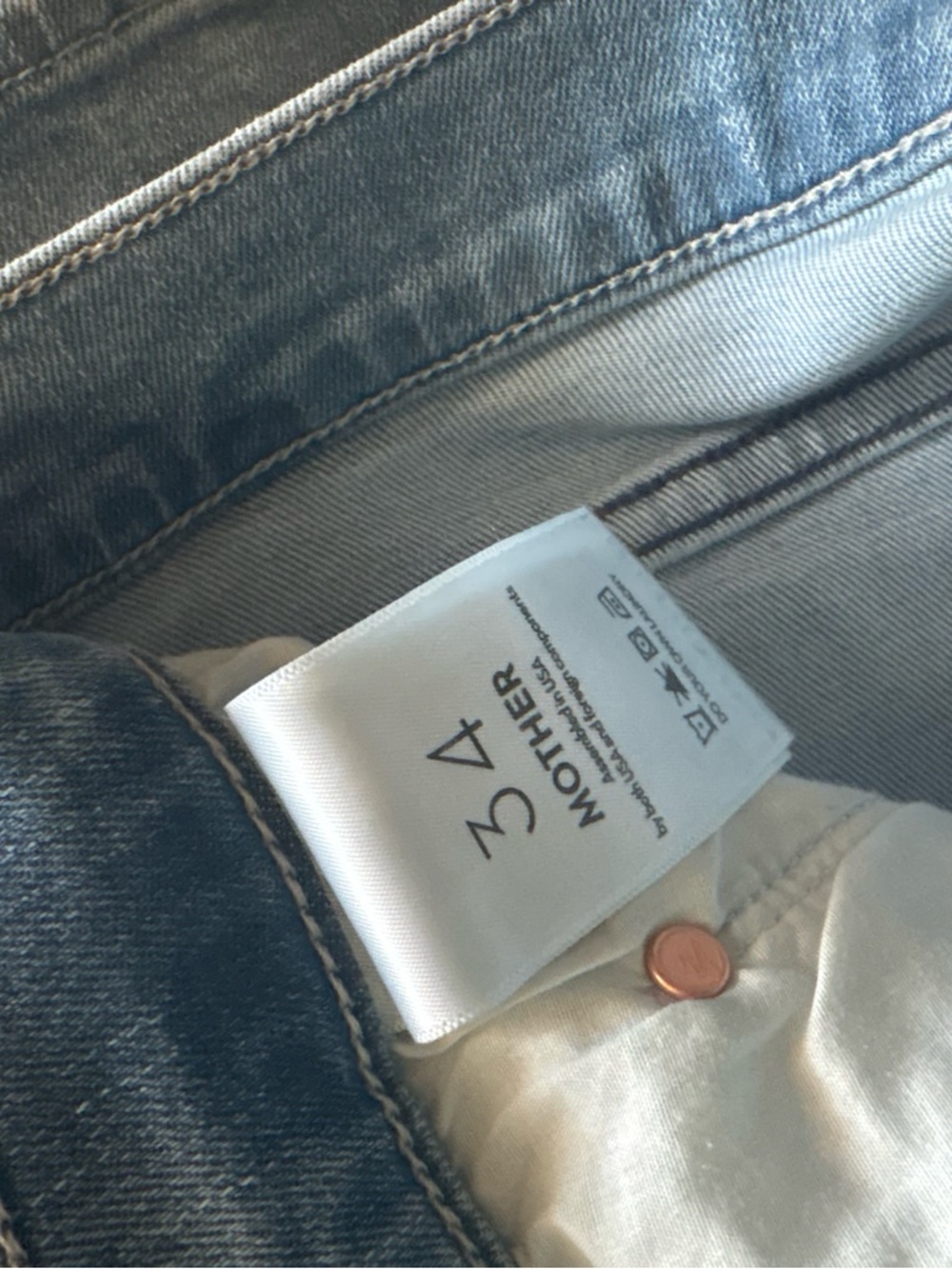MOTHER TomKat  Light Blue Denim Jeans size 34 new with tags - Picture 6 of 7